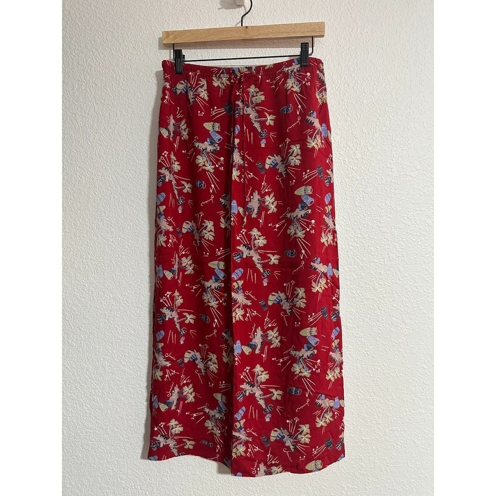 Vintage 2 Piece Set Medium‎ Skirt Long Sleeve Red Jamaica Island Life Vacation - Picture 2 of 12